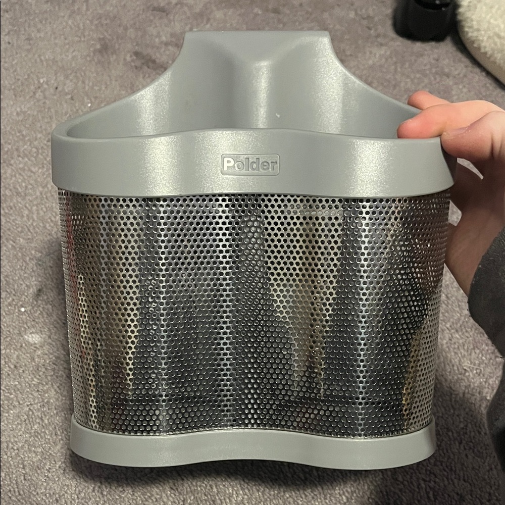Polder Metallic Gray Hair Tool Holder